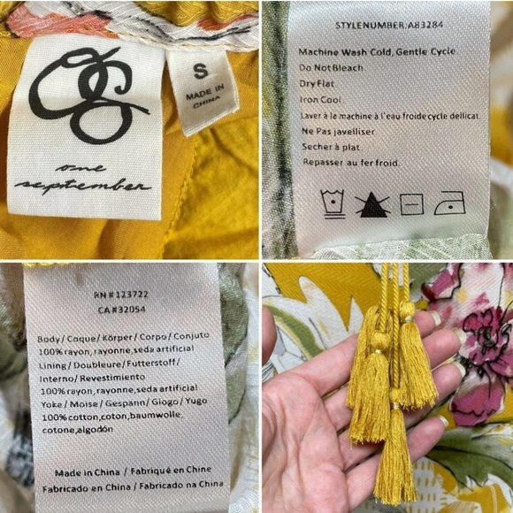 Anthropologie | One September Yellow Paradiso Koi Fish Maxi Dress Size Small - Picture 13 of 15